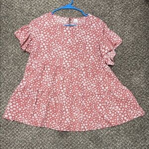 Floral Pink Short Sleeve Top women’s medium